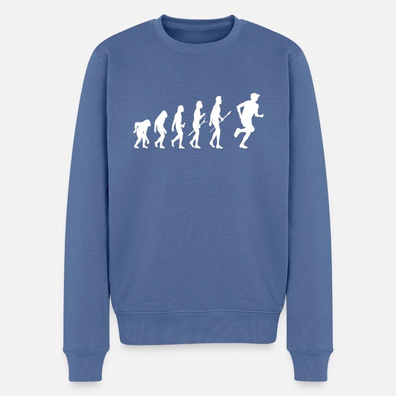 Läufer Evolution - Männer Premium Bio Pullover - Taubenblau