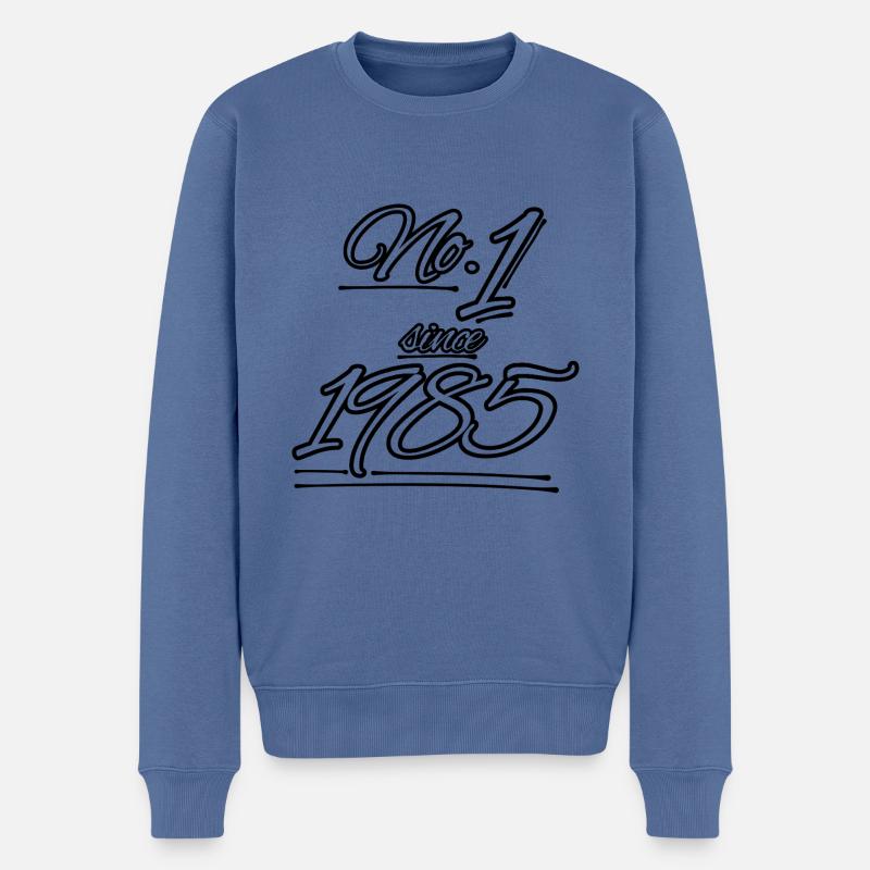 No.1 since 1985 - Männer Premium Bio Pullover - Taubenblau