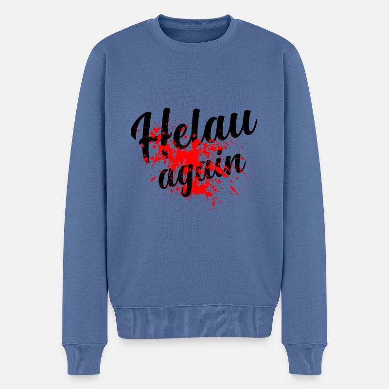 Helau Alaaf Fasching Karneval - Männer Premium Bio Pullover - Taubenblau