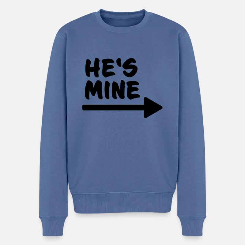 He's mine! - Männer Premium Bio Pullover - Taubenblau
