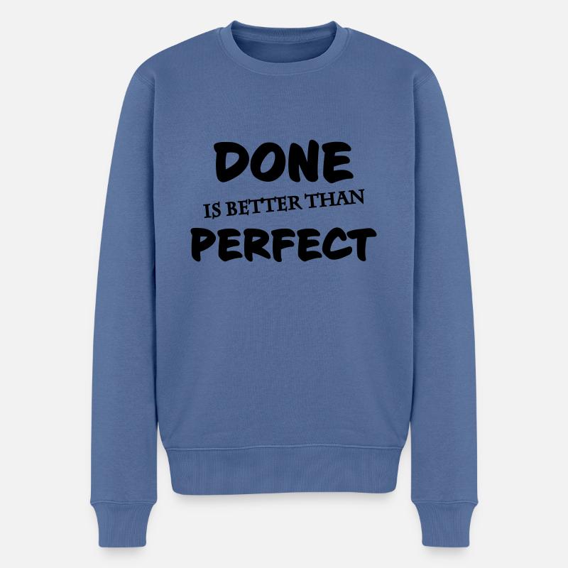 Fait vaut mieux que parfait - Pull Premium bio Homme - bleu pigeon
