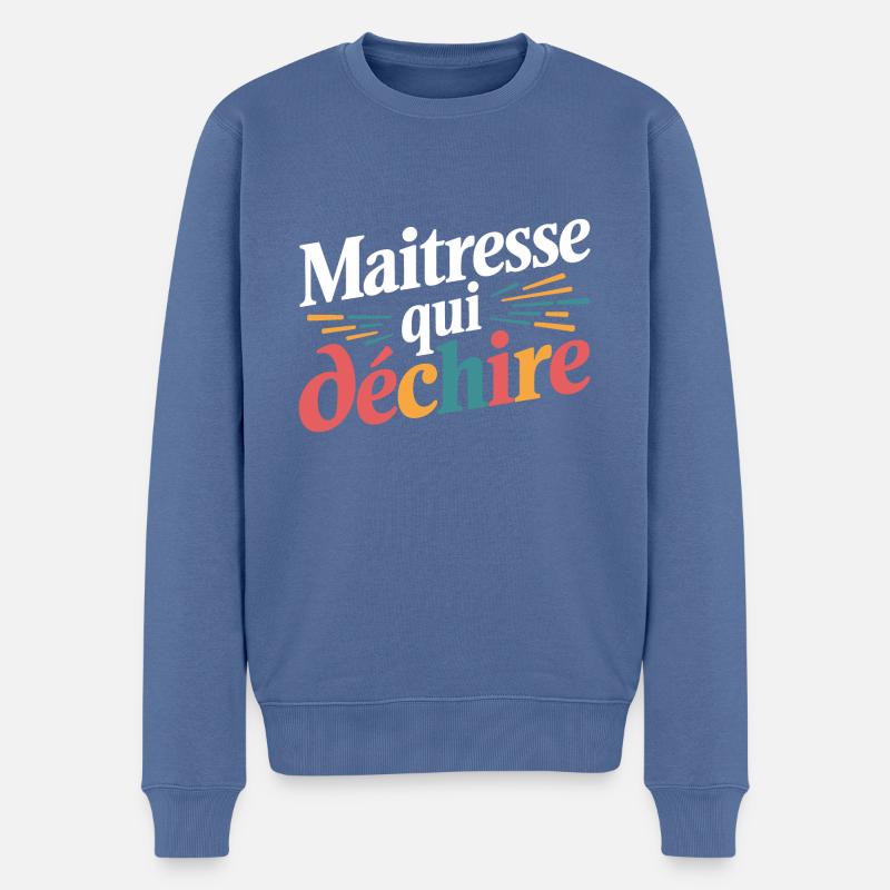Maîtresse qui déchire - Pull Premium bio Homme - bleu pigeon