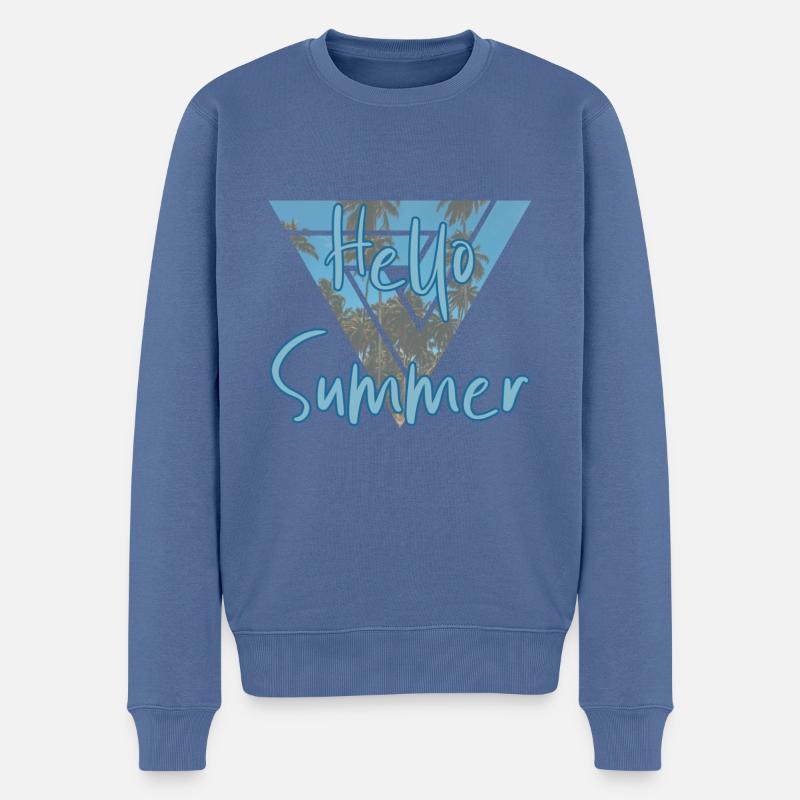 summer - Men's Premium Organic Jumper - stone blue