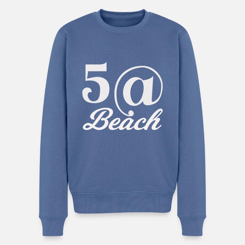 5A beach - Pull Premium bio Homme - bleu pigeon