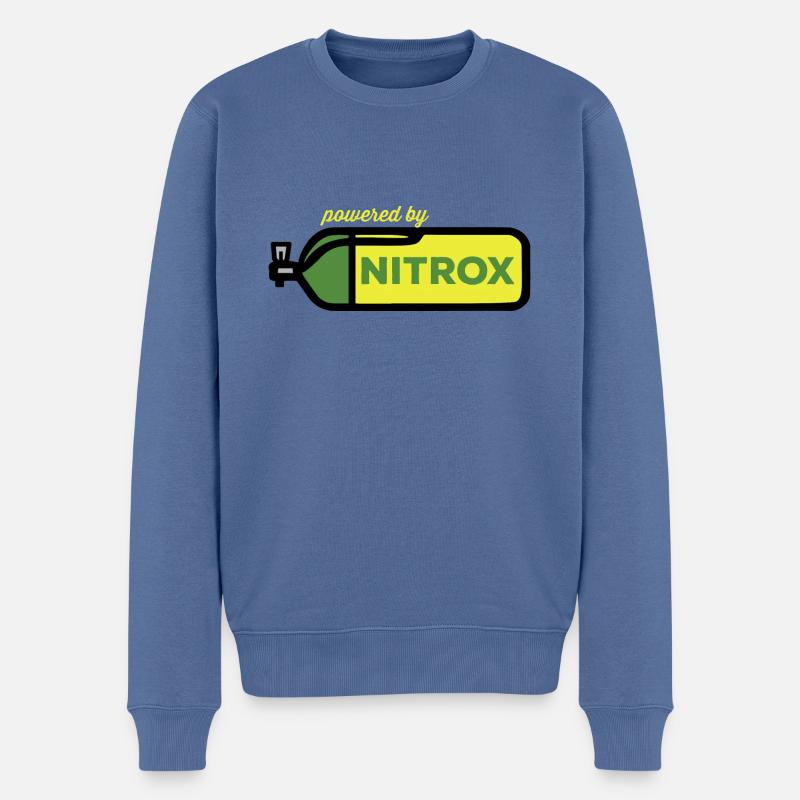 Powered by Nitrox Suba Diving Tauchen Taucher Dive - Männer Premium Bio Pullover - Taubenblau