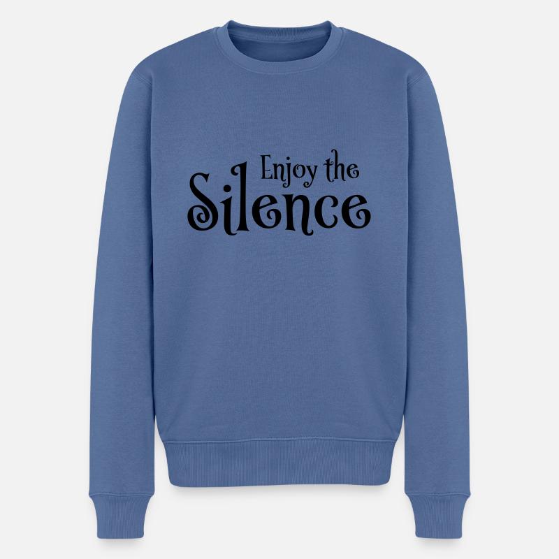Écoute le silence - Pull Premium bio Homme - bleu pigeon