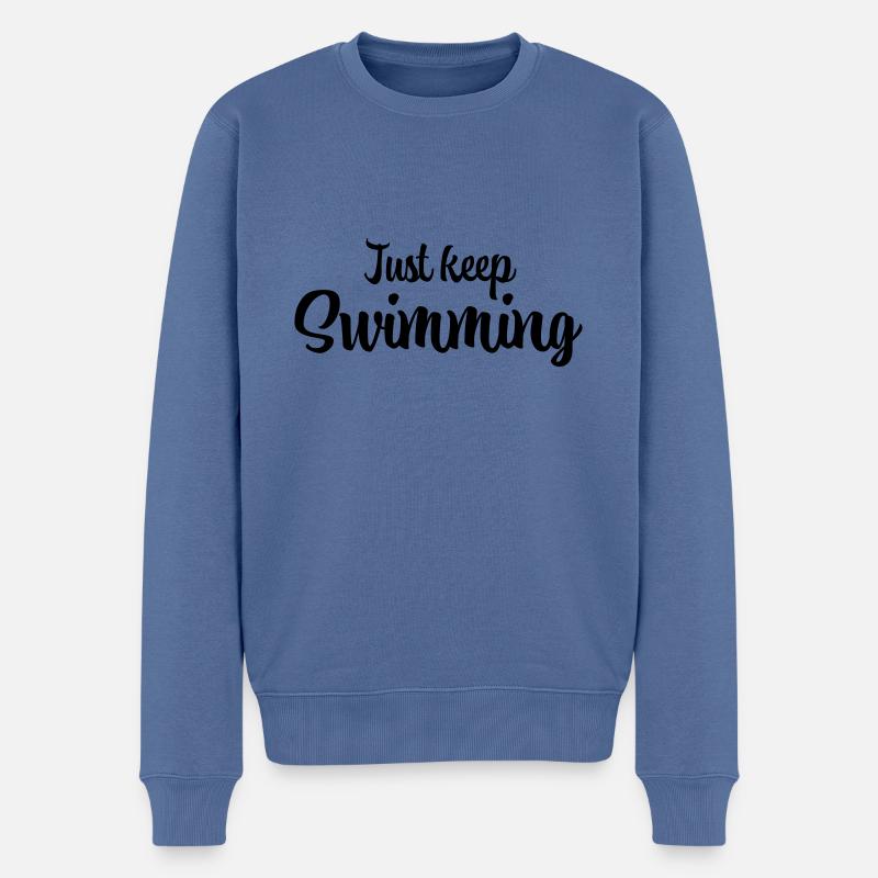Continuez simplement à nager - Pull Premium bio Homme - bleu pigeon