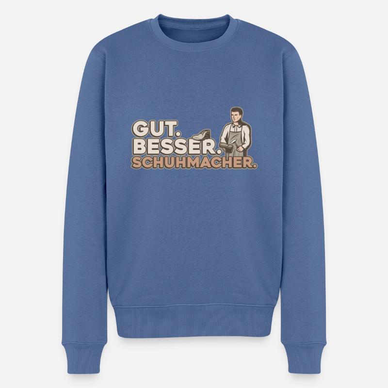 Gut Besser Schuhmacher Schuster - Männer Premium Bio Pullover - Taubenblau