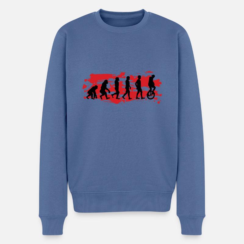 Monocycle Evolution Monocycle Équilibrage Cyclisme - Pull Premium bio Homme - bleu pigeon