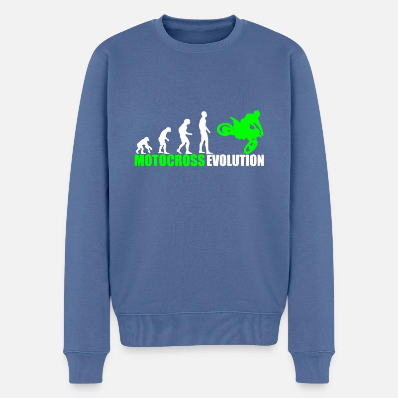 Motocross Moto-X MX Evolution - Männer Premium Bio Pullover - Taubenblau