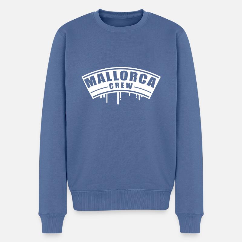 Mallorca Crew - Männer Premium Bio Pullover - Taubenblau
