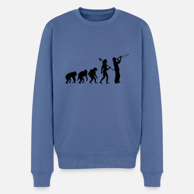Posaunist Posaunist Evolution Marching Band - Männer Premium Bio Pullover - Taubenblau