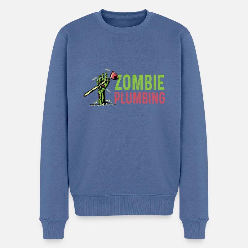 Zombie-Klempnerung. Installateur Gift - Männer Premium Bio Pullover - Taubenblau