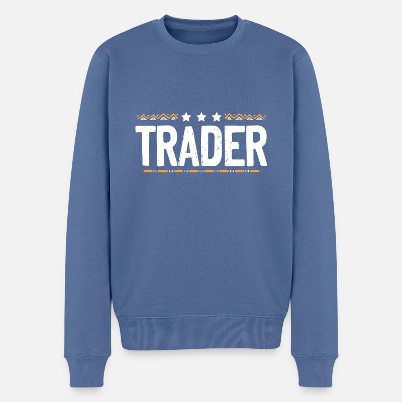 Trader Beruf - Männer Premium Bio Pullover - Taubenblau
