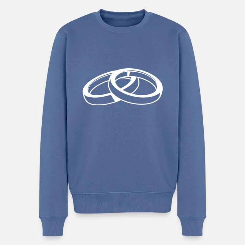 Eheringe Symbol Hochzeit - Männer Premium Bio Pullover - Taubenblau