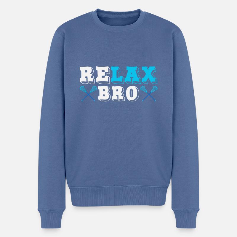 Joueur de crosse Realx Bro - Pull Premium bio Homme - bleu pigeon