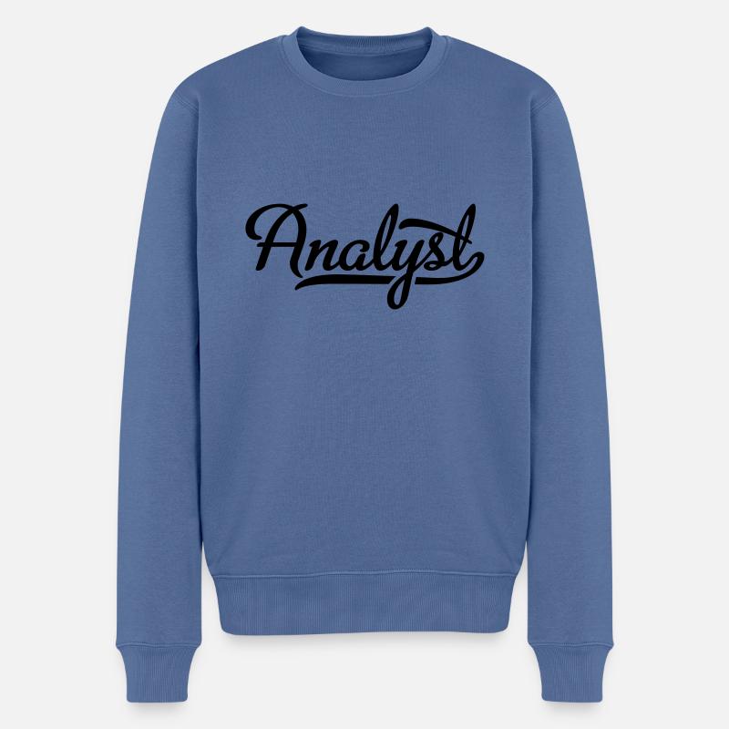 ANALYST - Pull Premium bio Homme - bleu pigeon