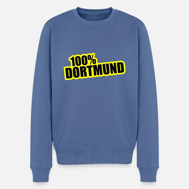 Dortmund City 100% - Pull Premium bio Homme - bleu pigeon