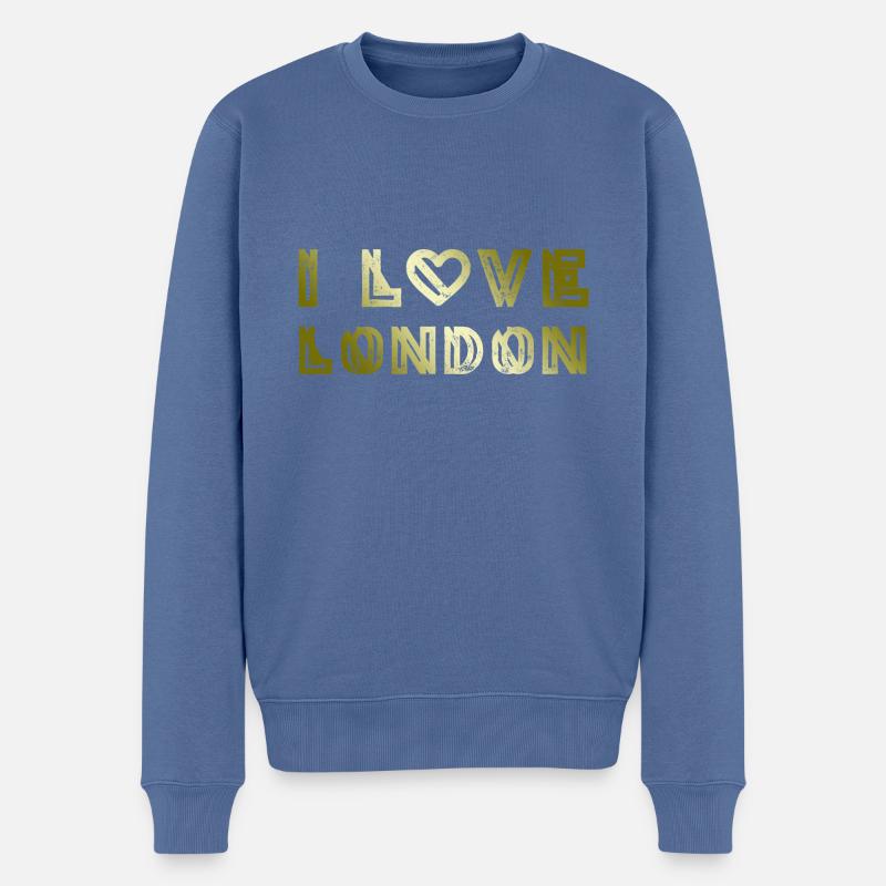 J’ADORE LONDRES - Pull Premium bio Homme - bleu pigeon