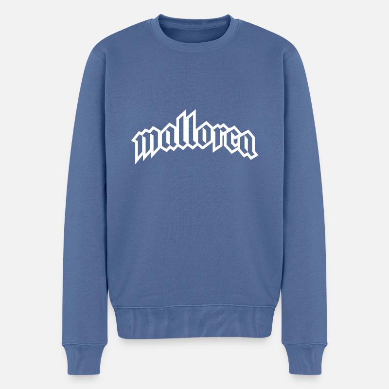 Mallorca Schrift - Männer Premium Bio Pullover - Taubenblau
