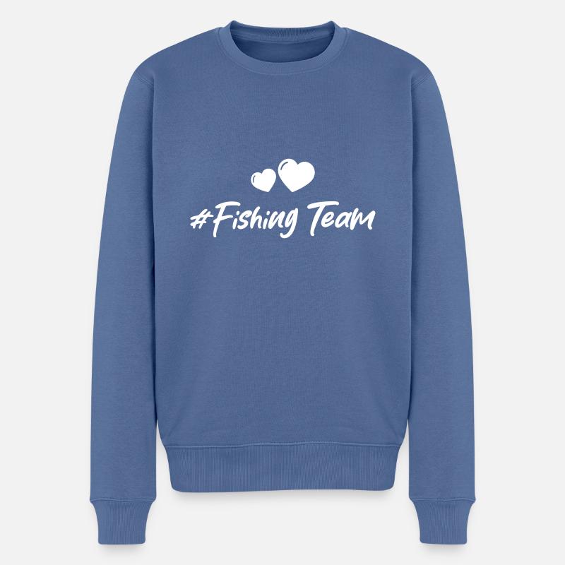 Cœur d’équipe de pêche - Pull Premium bio Homme - bleu pigeon