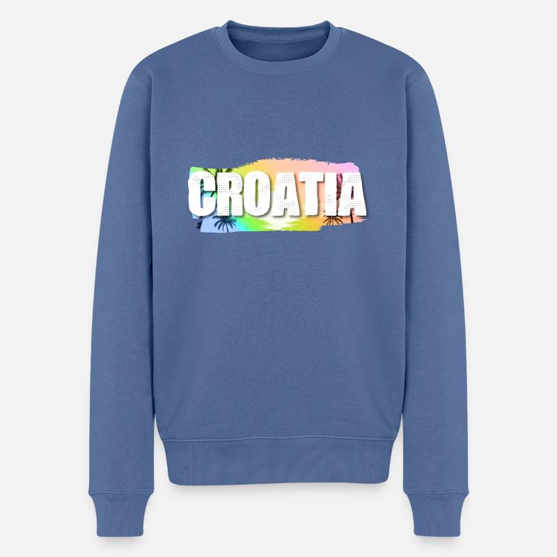 Croatia - Männer Premium Bio Pullover - Taubenblau