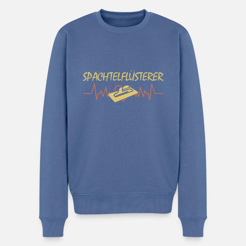 Spachtelflüsterer Kardiogramm Verputzer Gipser - Männer Premium Bio Pullover - Taubenblau