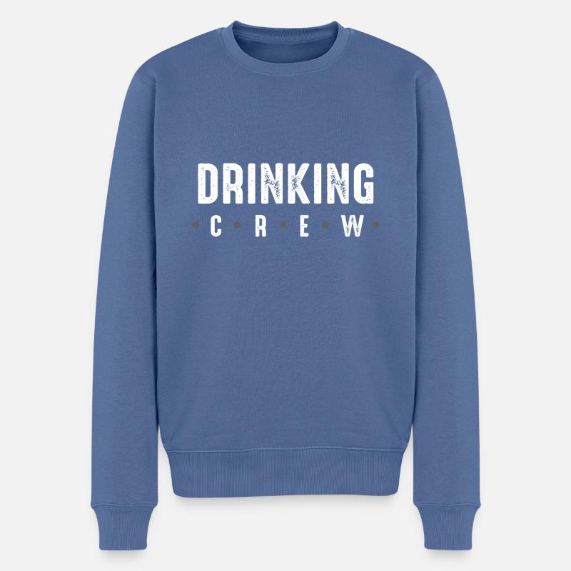 Drinking Crew - Männer Premium Bio Pullover - Taubenblau