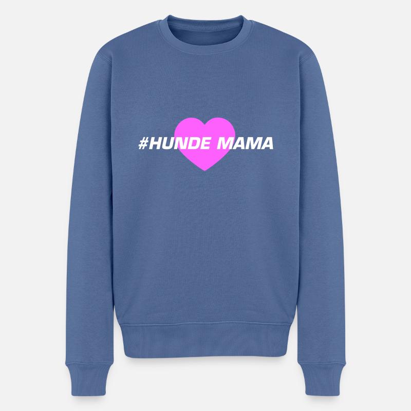 Hunde Mama - Männer Premium Bio Pullover - Taubenblau