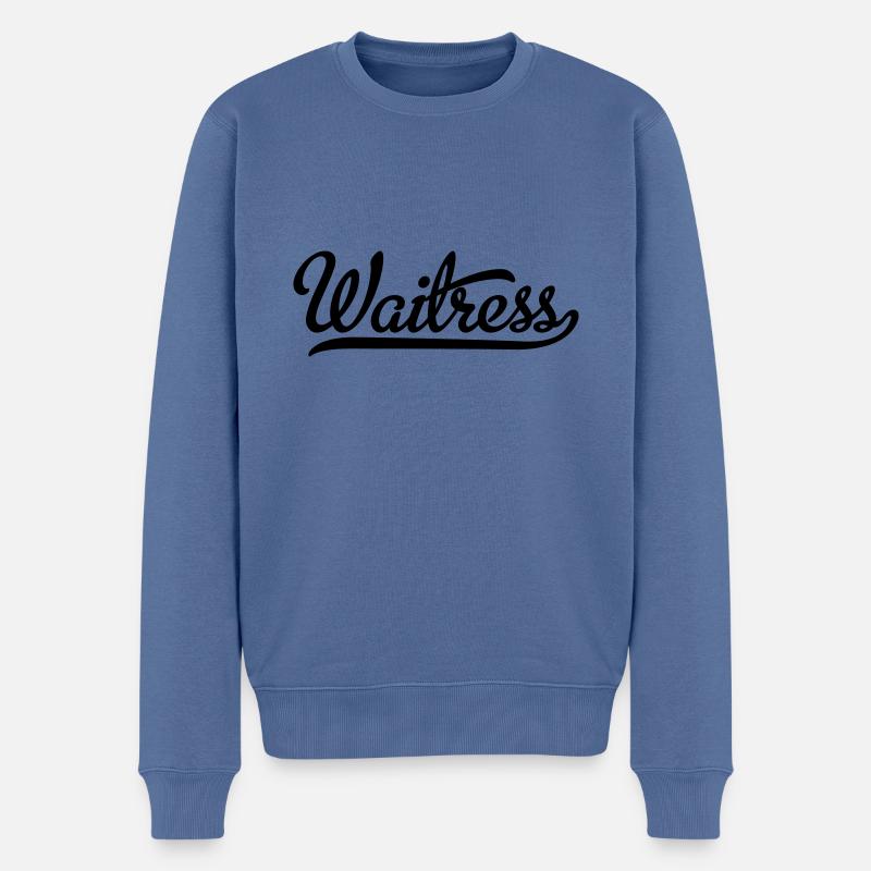 waitress - Männer Premium Bio Pullover - Taubenblau
