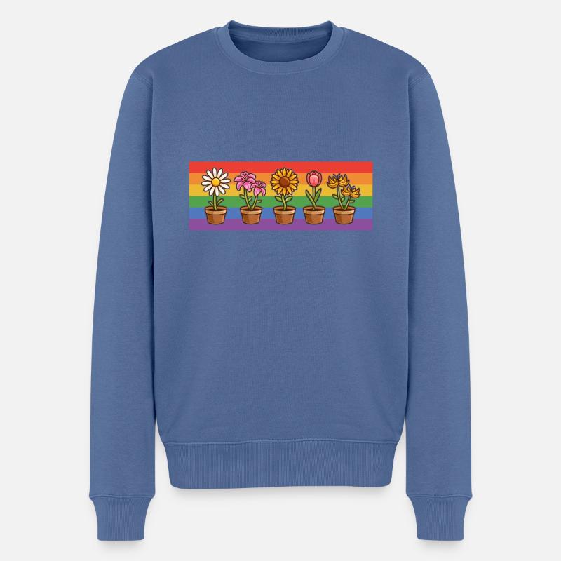 Equality Gay Pride Lgbtq Rainbow Transgender Bisex - Männer Premium Bio Pullover - Taubenblau