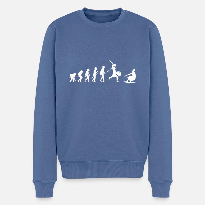 Kiwistar Spartan Sparta Evolution - Männer Premium Bio Pullover - Taubenblau