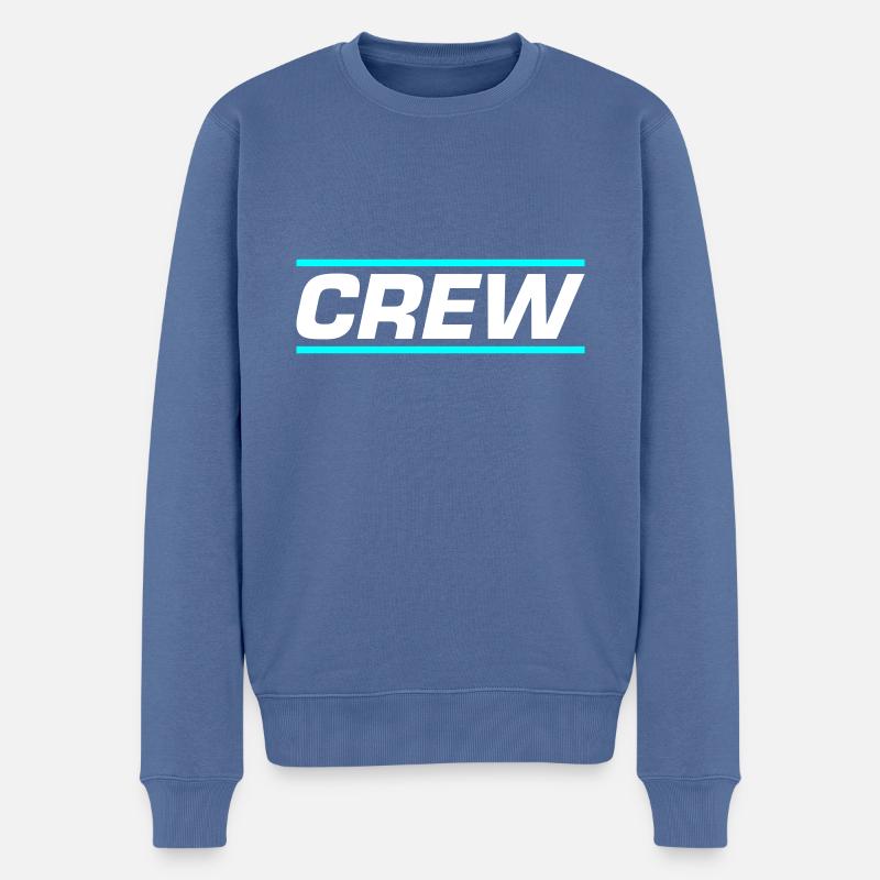 Crew Design - Männer Premium Bio Pullover - Taubenblau