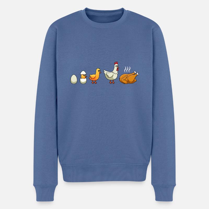 Hühner Evolution Huhn Hühnerhalter Hühner - Männer Premium Bio Pullover - Taubenblau