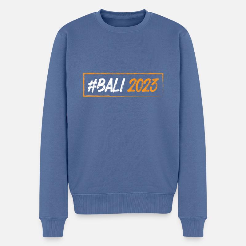 Bali 2023 - Männer Premium Bio Pullover - Taubenblau