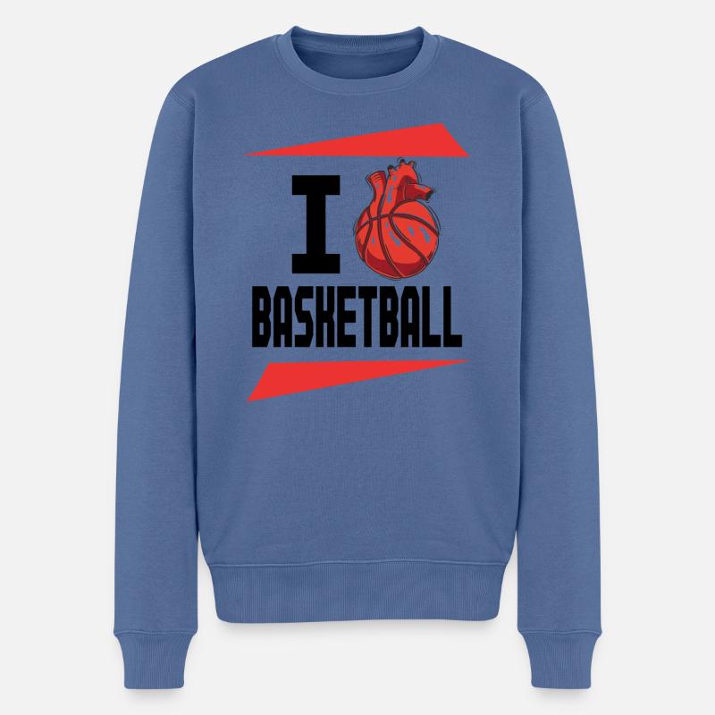 Ich Liebe Basketball Basketballer Geschenkidee - Männer Premium Bio Pullover - Taubenblau
