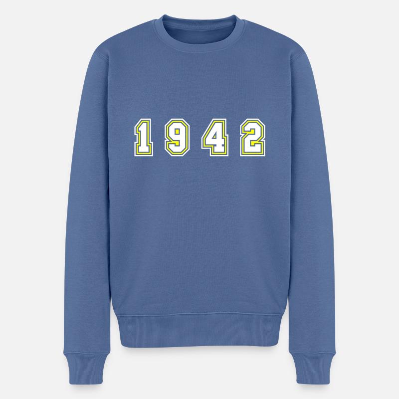 Numéro de l’année 1942 - Pull Premium bio Homme - bleu pigeon