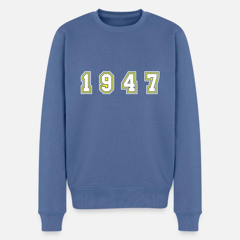 Numéro de l’année 1947 - Pull Premium bio Homme - bleu pigeon