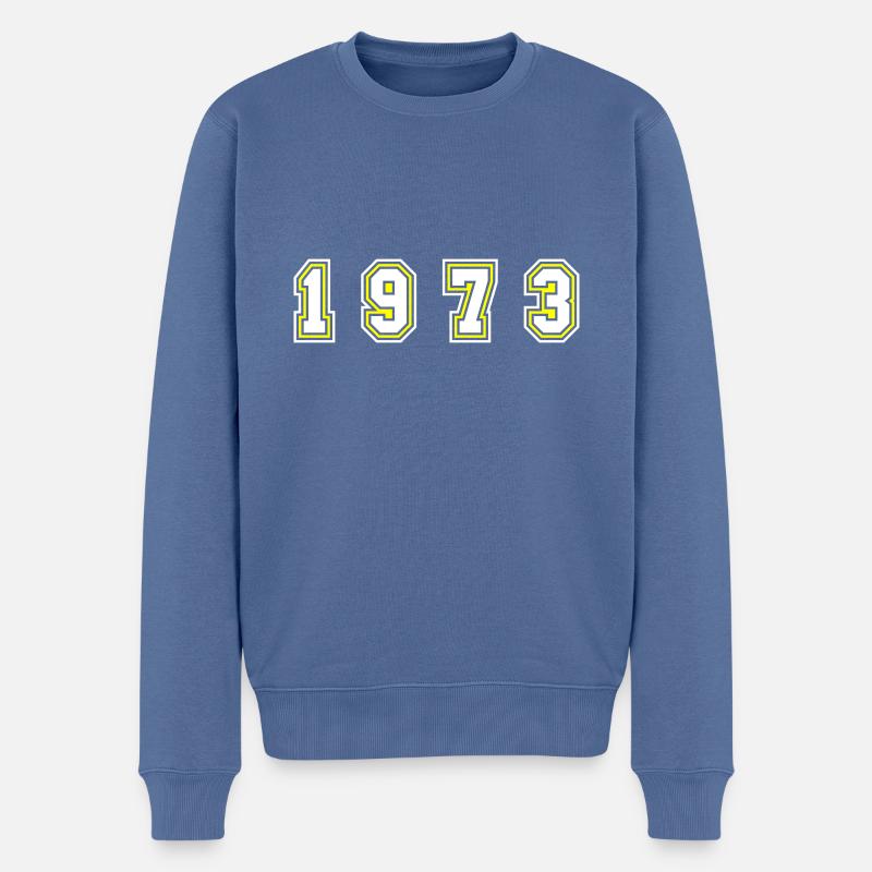 Numéro de l’année 1973 - Pull Premium bio Homme - bleu pigeon