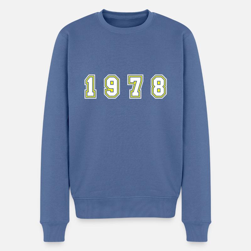 Numéro de l’année 1978 - Pull Premium bio Homme - bleu pigeon
