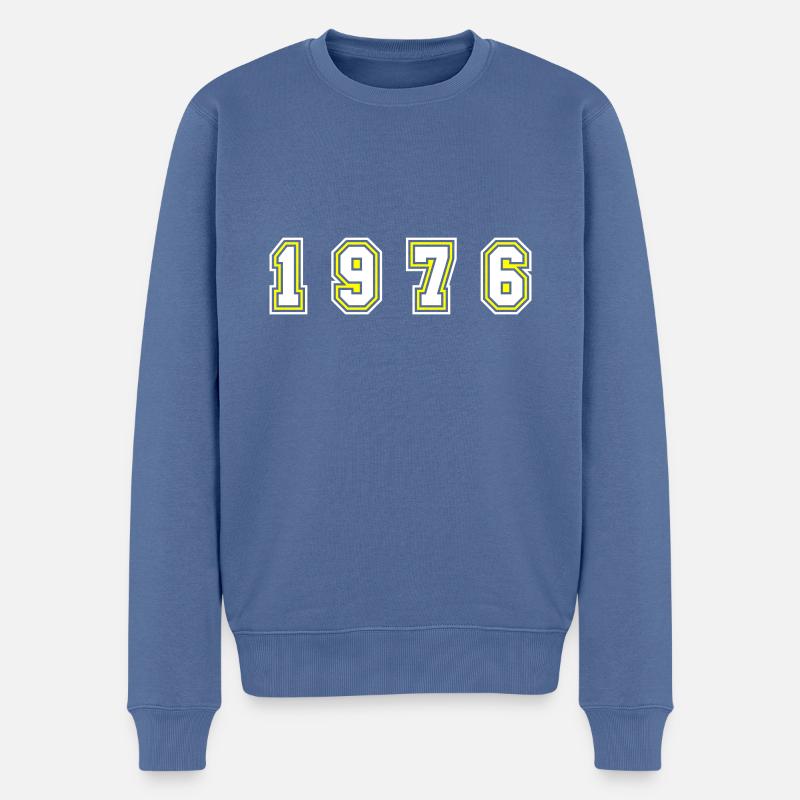 Numéro de l’année 1976 - Pull Premium bio Homme - bleu pigeon