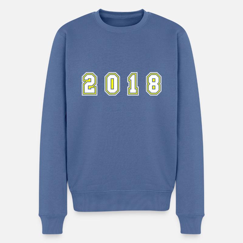 Numéro de l’année 2018 - Pull Premium bio Homme - bleu pigeon