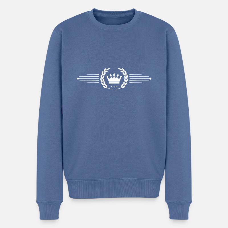 Couronne - Pull Premium bio Homme - bleu pigeon