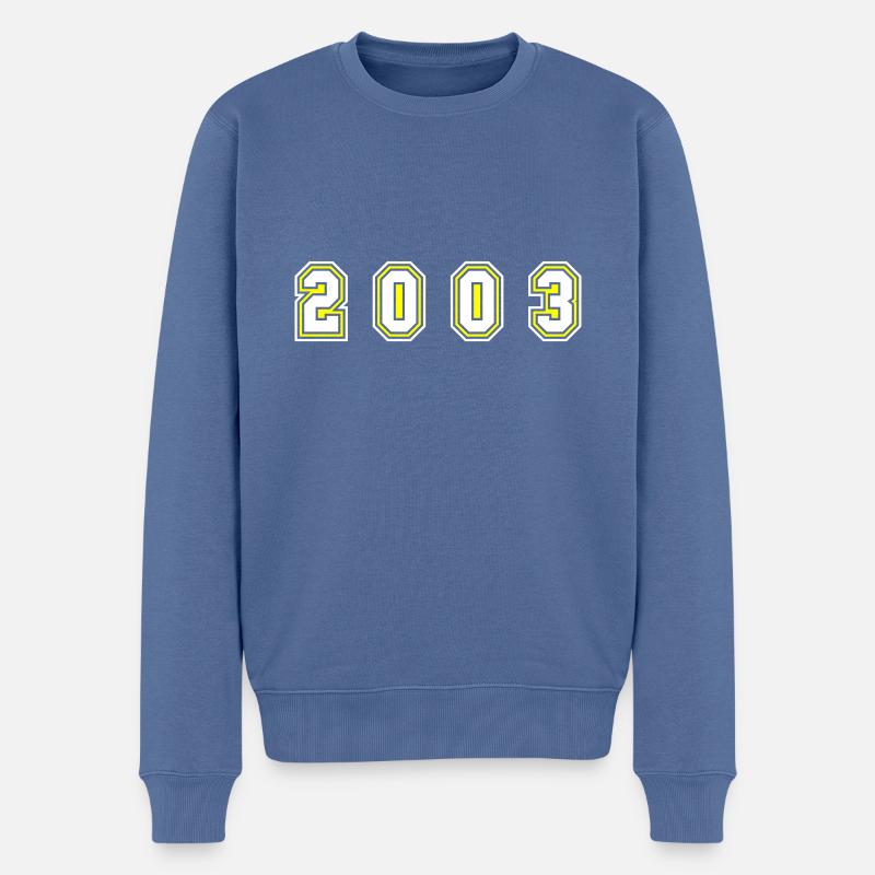 2003 Jahr Zahl - Männer Premium Bio Pullover - Taubenblau