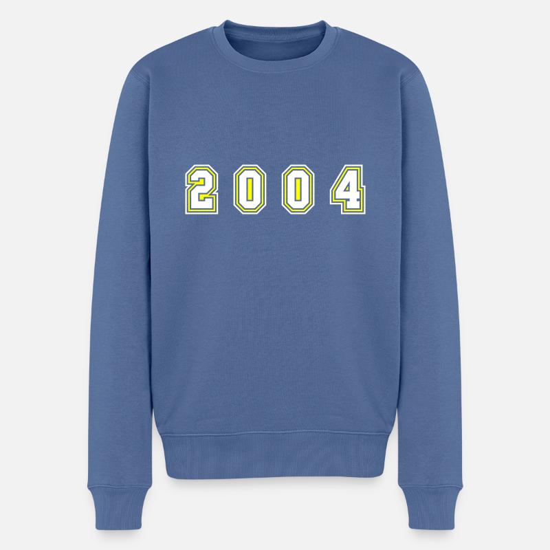 2004 Jahr Zahl - Männer Premium Bio Pullover - Taubenblau