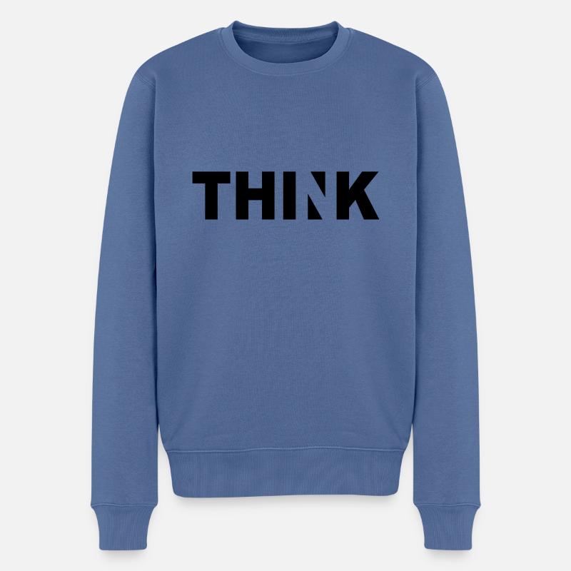 THINK - Männer Premium Bio Pullover - Taubenblau