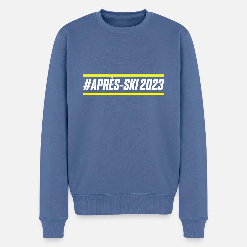 Apres Ski 2023 - Männer Premium Bio Pullover - Taubenblau