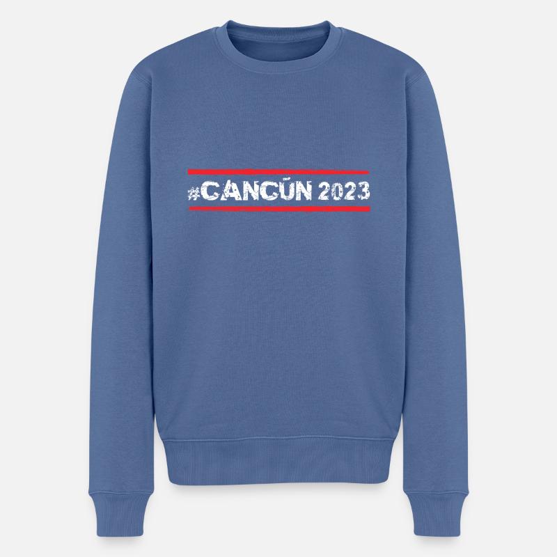 Cancun 2023 - Männer Premium Bio Pullover - Taubenblau