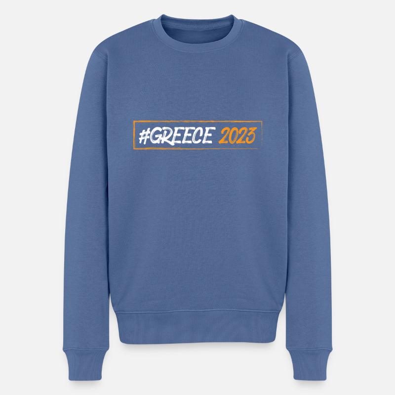 Greece 2023 - Männer Premium Bio Pullover - Taubenblau