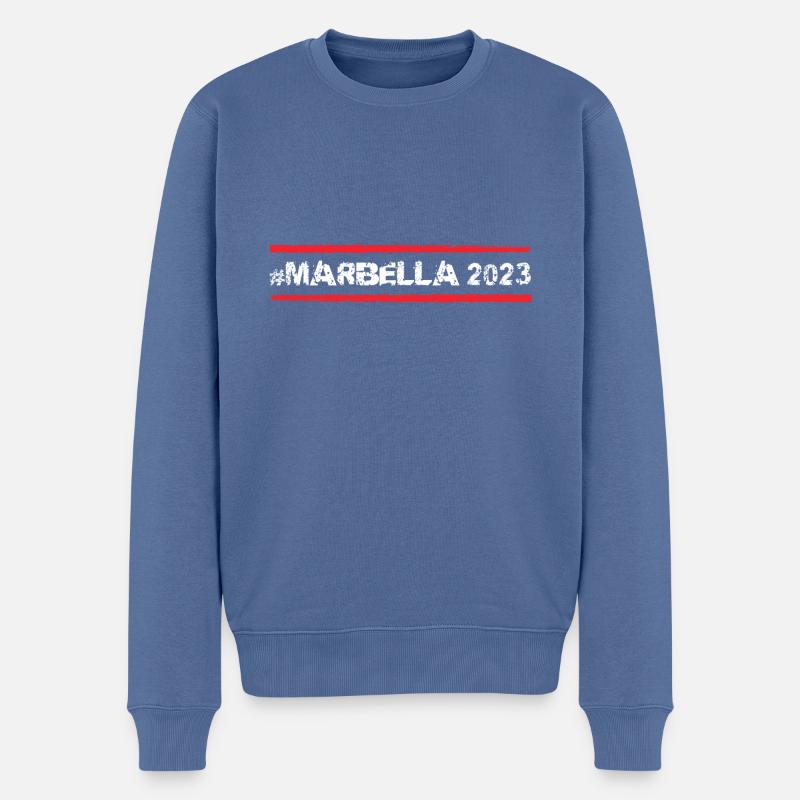 Marbella 2023 - Männer Premium Bio Pullover - Taubenblau